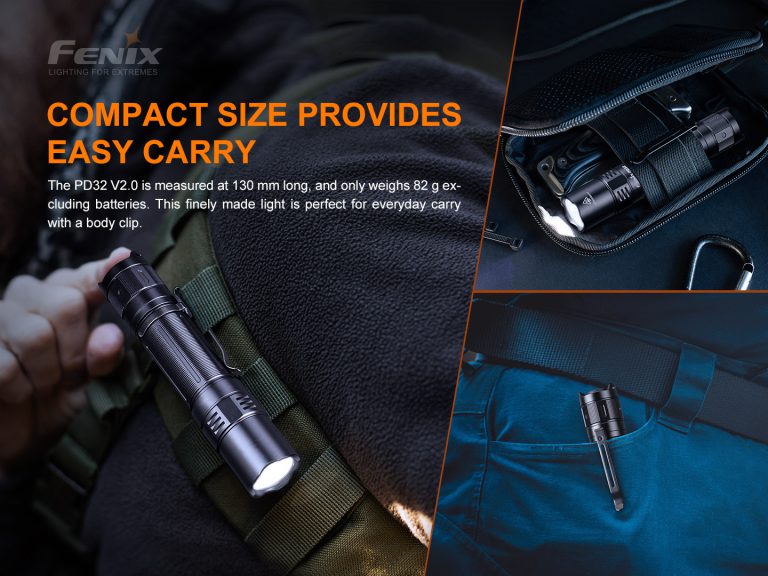 Compact and Powerful PD32 V2.0 Flashlight | Fenixlight
