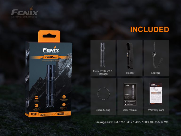 Compact and Powerful PD32 V2.0 Flashlight | Fenixlight