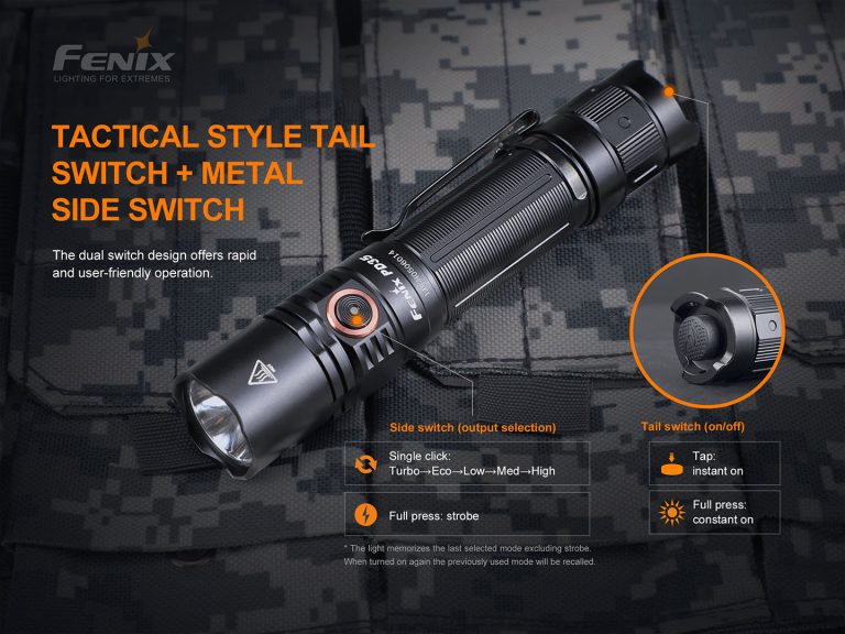 fenix 35 flashlight shu PD35 V3.0 in charge port for easy charging without need for a separate charger The Fenix UC35 USB Rechargeable