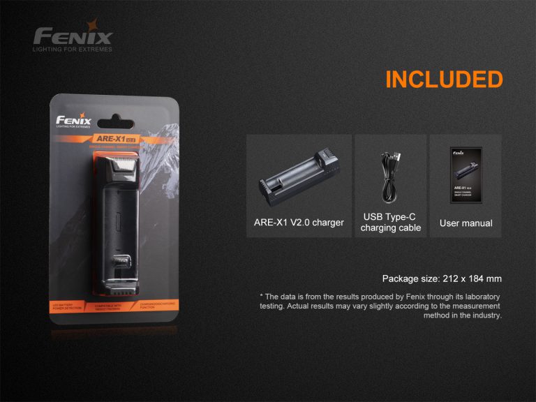 fenix flashlight charger LD35R Multipurpose D1 include 0.5 Smart USB Charger for 18650/21700