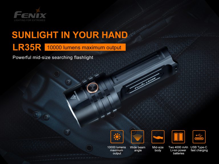 Fenix LR35R 懐中電灯 10000ルーメン Fenix LR35R Rechargeable LED Flashlight - 10,000 Lumens