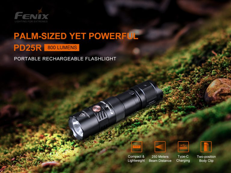 Portable Rechargeable Flashlight with 800 Lumens | Fenixlight