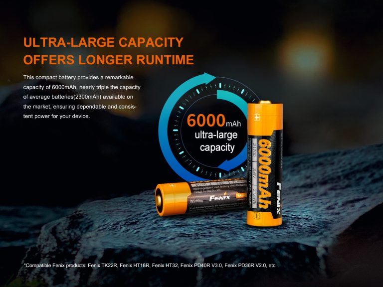 ライアページ High Capacity 6000mAh Rechargeable Battery | Fenixlight