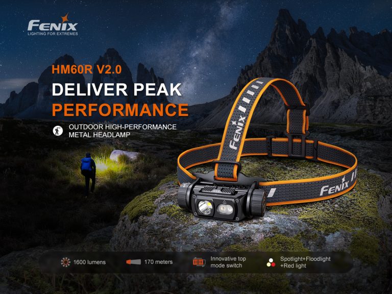 The Fenix HM60R V2.0 is a high-performance metal headlamp that